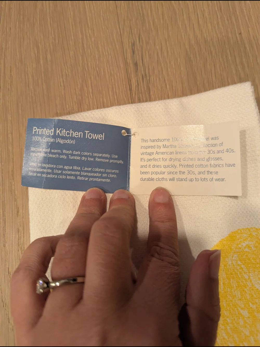Vintage Martha Stewart Yellow Rooster Kitchen Towels - Set of 2